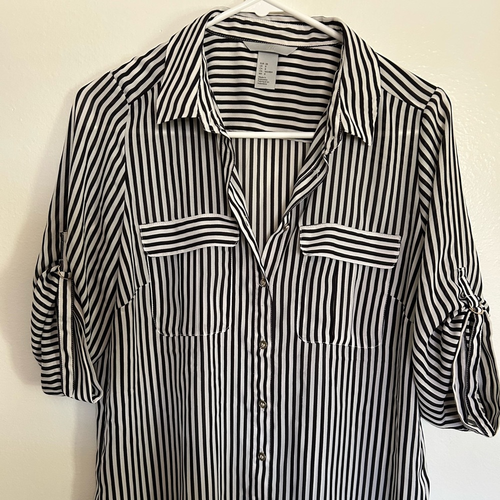 H&M Monochrome Striped Shirt
